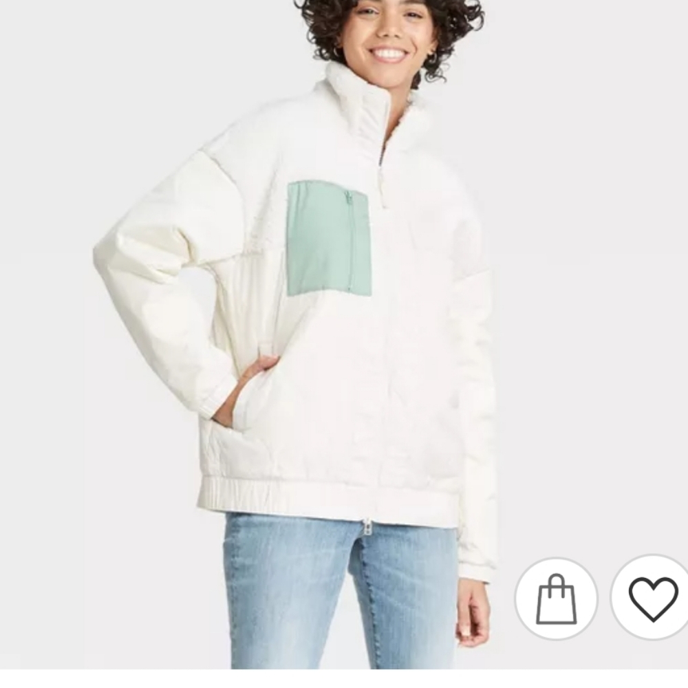 NWT Universal Thread Shepra Cream Zip Up Jacket